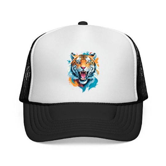 Colorful Tiger Face Trucker Caps