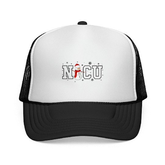 NICU Christmas Snowman Nurse Trucker Caps