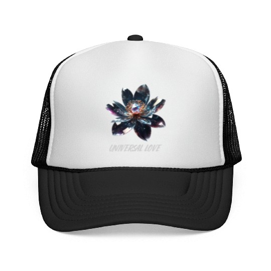 Cosmic Crystal Glass Flower "UniversalLove" Trucker Caps