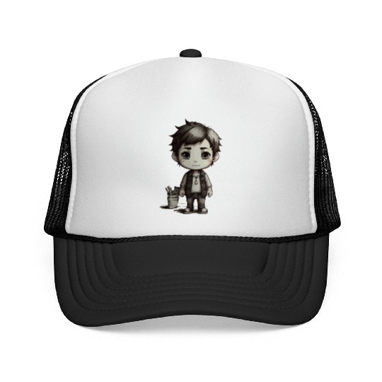 Chibi Character Illustration Trucker Caps