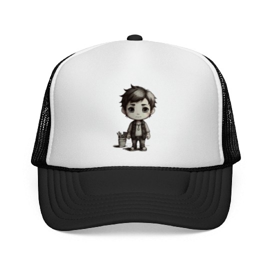 Chibi Character Illustration Trucker Caps