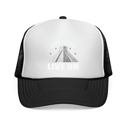 Aztec Pyramid Mayan Indigenous Mexican Aztec Trucker Caps