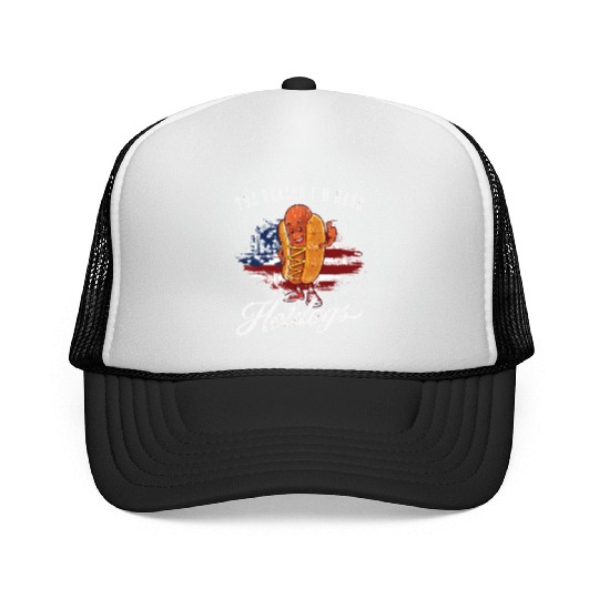 Funny BBQ Pun Retro Vintage Hot Dog Lover Trucker Caps