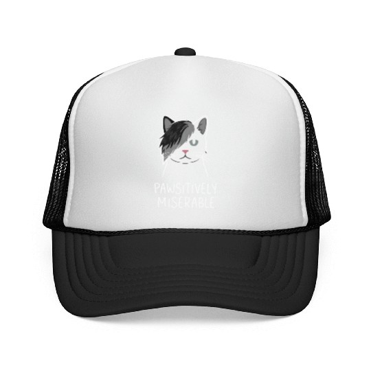 Gothic Emo Cat Design For Cat Lovers And Trucker Caps