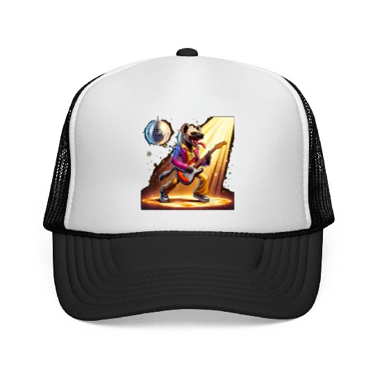 Disco Ball Guitar Hyena Trucker Caps