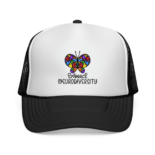 Embrace Neurodiversity Awareness Aware Motivationa Trucker Caps