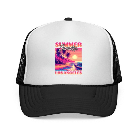 Summer Paradise Los Angeles Venice Beach Trucker Caps