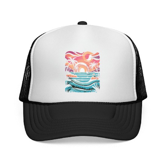Azure Embrace Mediterranean Dreamscapes Trucker Caps