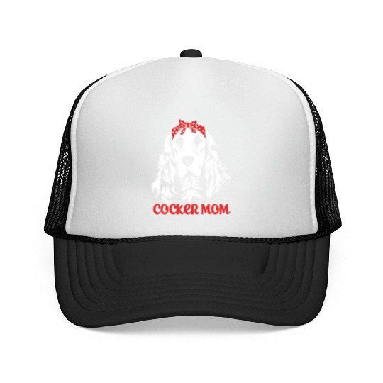 Cute Dog Hair Bow Cocker Spaniel Mom Cocker Mom Trucker Caps