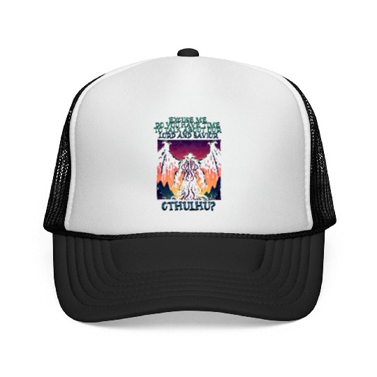Lord & Savior Cthulhu Cult Lovecraft Necronomicon Trucker Caps
