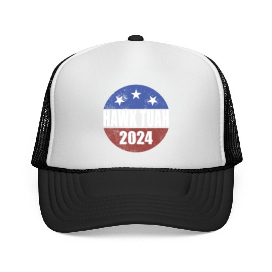 Hawk Tuah 2024 Election Button Hawk Tuahhawk tuah Trucker Caps