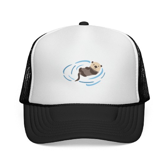 Sea Otter In Water Cute Lutra Animal Lover Funny Trucker Caps