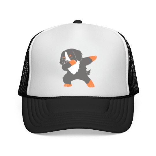 Cute Bernese Dog Lover Dabbing Dog Trucker Caps