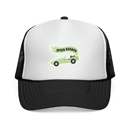 Speed ReaderBookish Racing Car Pastel Green Lemon Trucker Caps