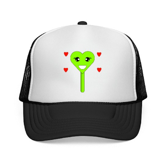 Cuttie Green Lollipop Trucker Caps