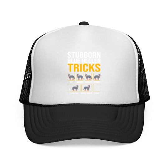 Australian Cattle Dog Stubborn Blue Heeler Tricks Trucker Caps