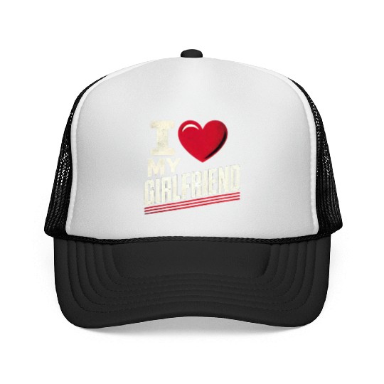 I Love My Girlfriend retro vintage Trucker Caps