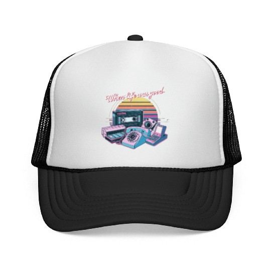 80's When Life was Good Gadgets in Synthwave Trucker Caps