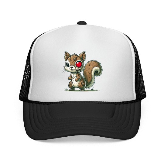 scary zombie squirrel for Halloween fun Trucker Caps
