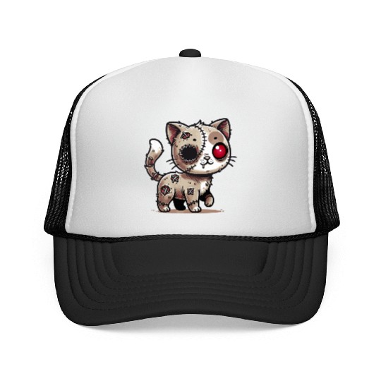 scary zombie kawaii cat for halloween fun Trucker Caps
