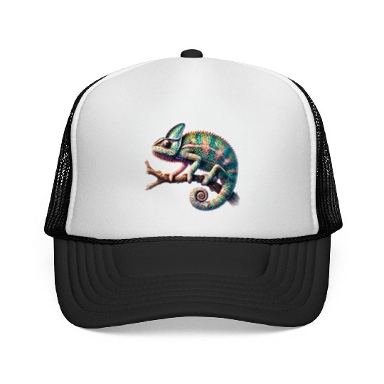 fascinating, lively chameleon motif Trucker Caps