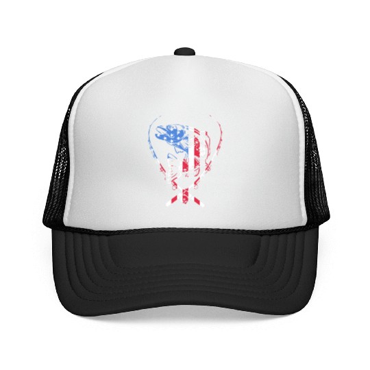 4th Of July US Flag Fishing Fisherman Trout Fish Trucker Caps
