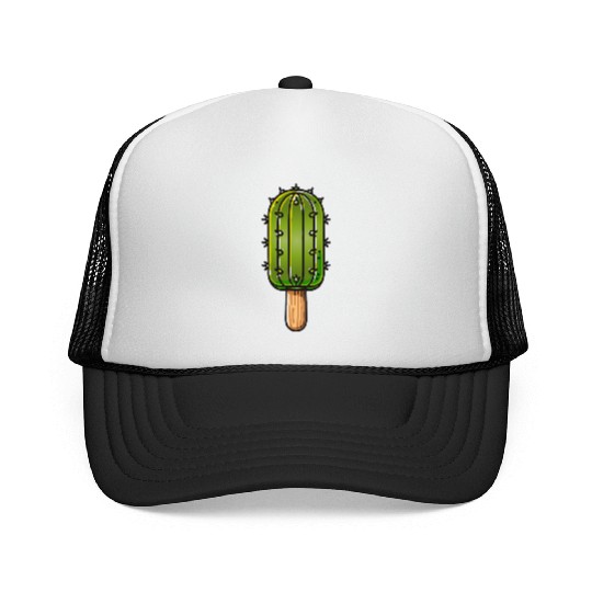 Funny cactus ice cream motif in comic style is fun Trucker Caps
