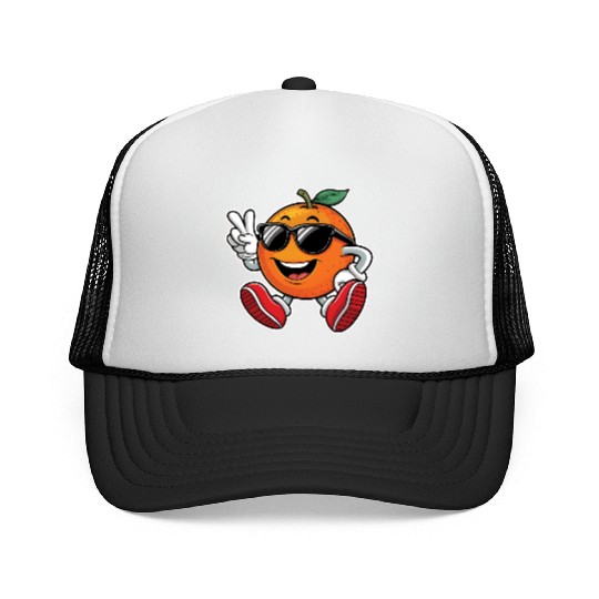 Funny Orange Fruit Relaxing Trucker Caps