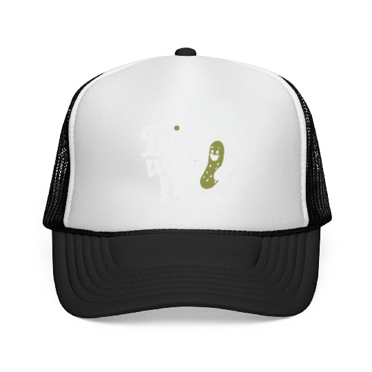 Dill With It Funny Pickle Character Trucker Caps
