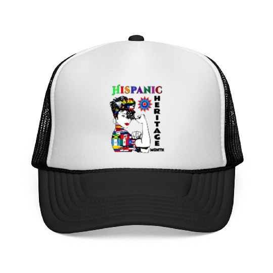 Hispanic Heritage Month Latino Countries Flag Trucker Caps