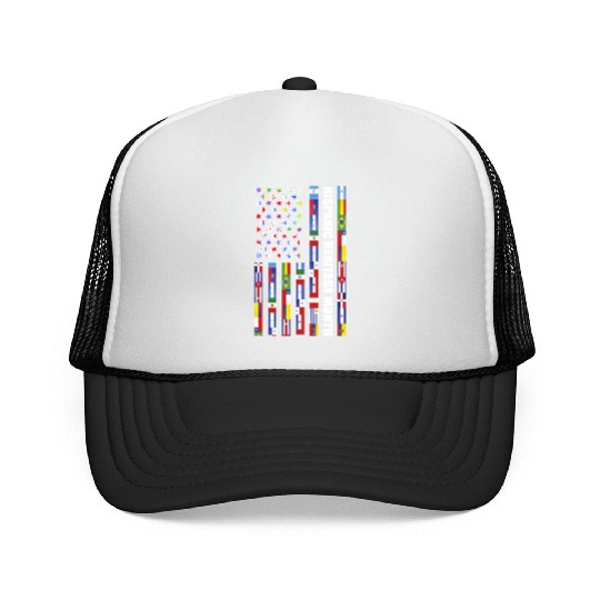 Hispanic Heritage month USA Flag all Countries Trucker Caps