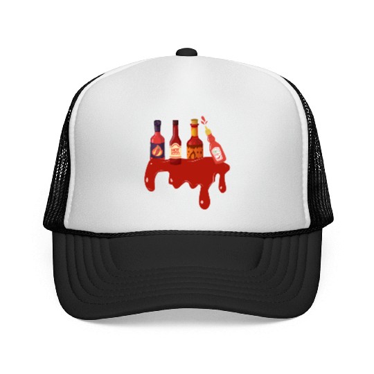 Hot Sauce Hot Sauces Foodie Tea Spicy Hot Trucker Caps