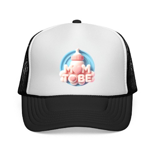 Cute Mom To Be Baby Announcement Design Trucker Caps