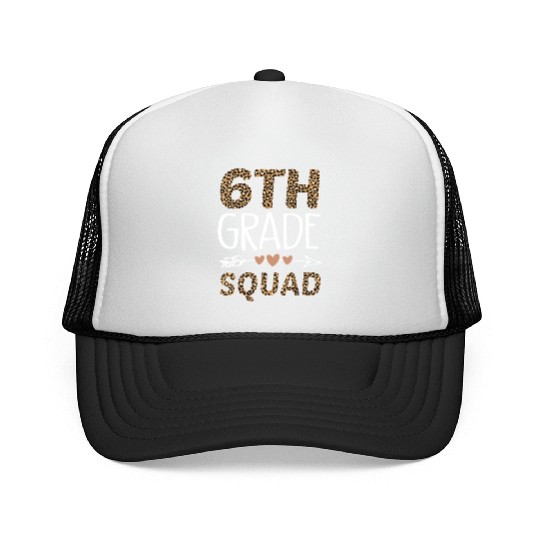 6th Grade Squad Leopard Teacher Student Trucker Caps