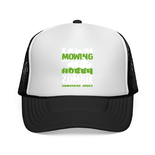 Landscaper Gardener Lawn Mowing Zombie Trucker Caps