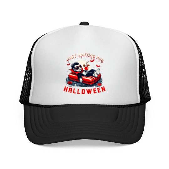 Just Waiting For Halloween Relax Summer Vampire Trucker Caps