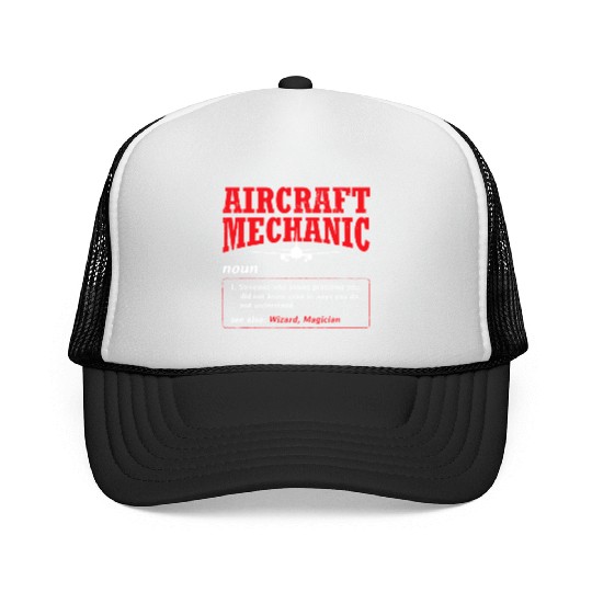 Aircraft Mechanic Definition Airplane Aircraft Trucker Caps