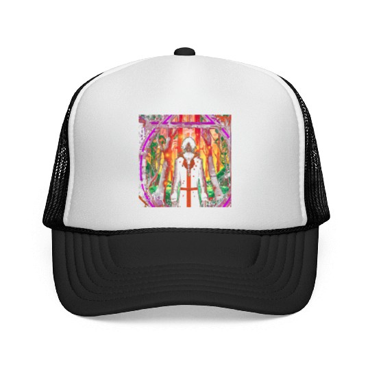 Mystical Forest Guardian in Vibrant Colors Trucker Caps