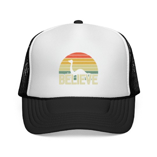 Believe Nessie Loch Ness Cryptid Retro Vintage Trucker Caps