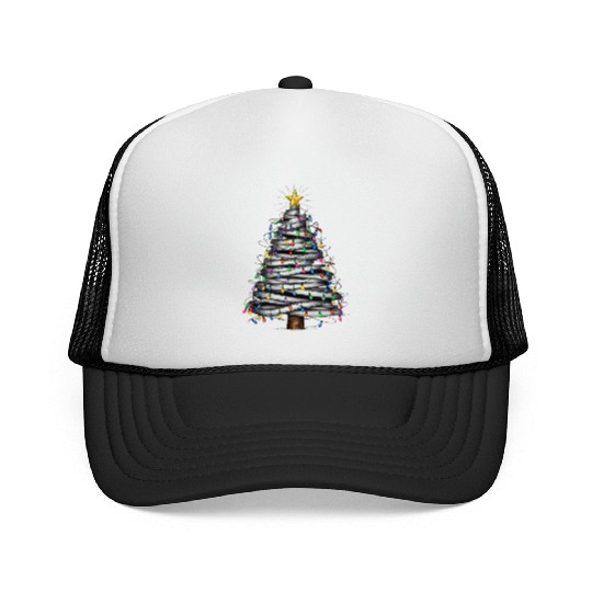 Christmas Light Tree Holiday Trucker Caps
