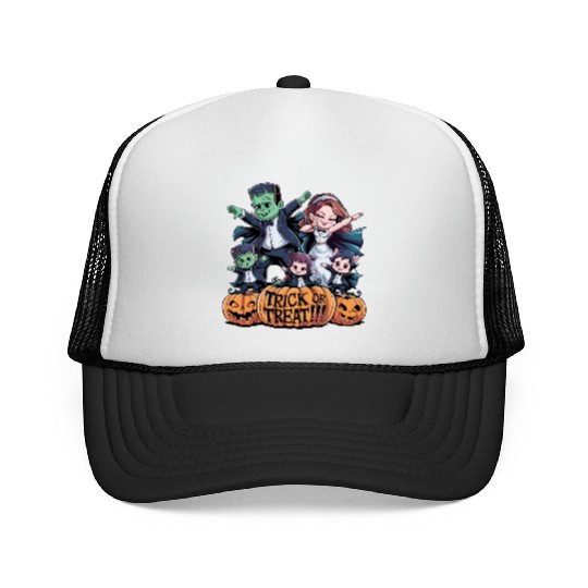 halloween Franken n Werewolf family Trucker Caps