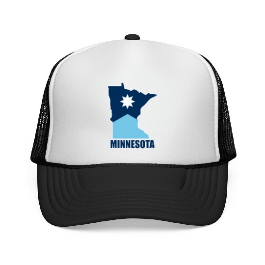 The new Flag of Minnesota State and map Trucker Caps