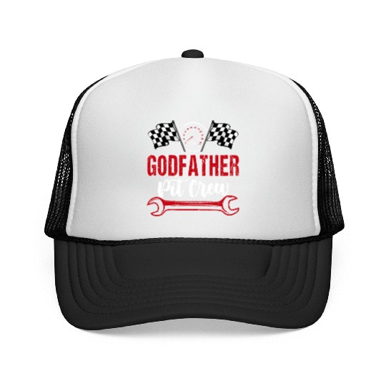 Godfather Pit Crew Birthday Racing Car Trucker Caps