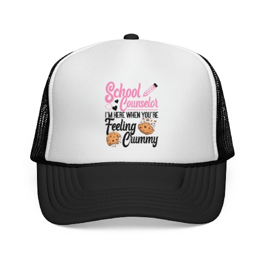 School Counselor Pun Cookie School Trucker Caps