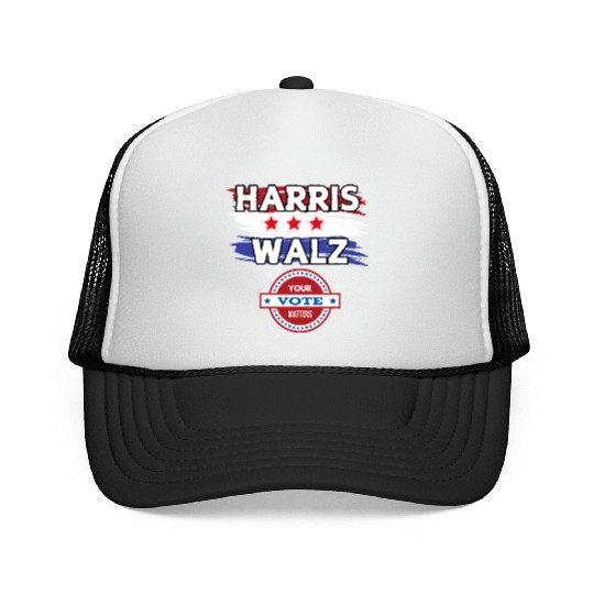 Kamala Harris & Tim Walz: Your vote matters 2024 Trucker Caps