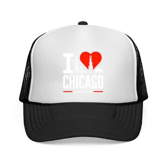 I Love Chicago The Windy City Chi-Town Trucker Caps