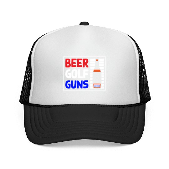Beer Golf Guns Trucker Caps