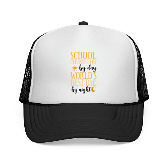 School Counselor Dad School Trucker Caps