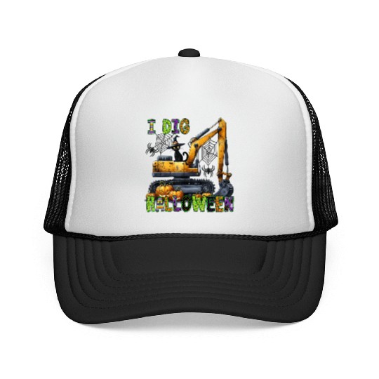 Construction Halloween Toddler I Dig Halloween Exc Trucker Caps