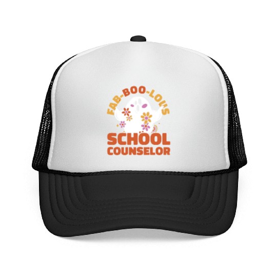 School Counselor Halloween Ghost Trucker Caps